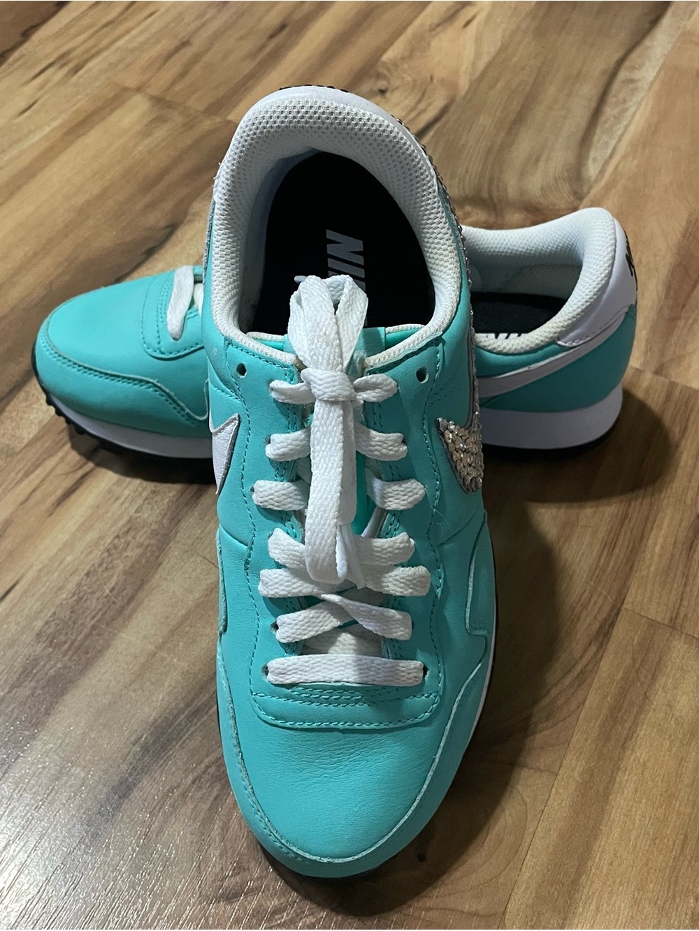 NikeID Custom Genico Retro Waffle Sneakers - Clear Jade / Teal Sz 6.5